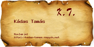 Kádas Tamás névjegykártya