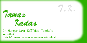 tamas kadas business card